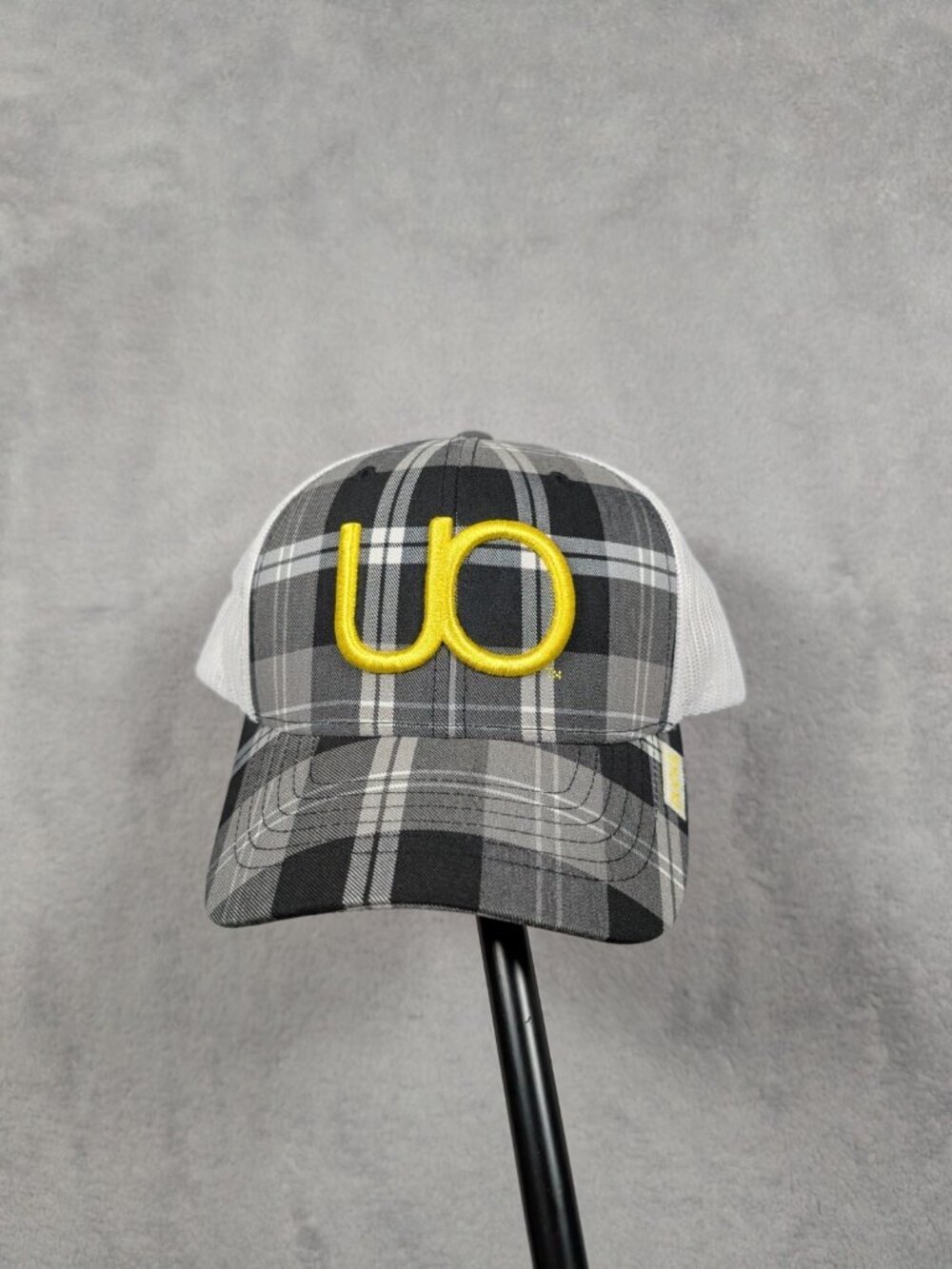 University Of Oregon Pacific Headwear Cap Snap Back Gray Plaid College Teamwear